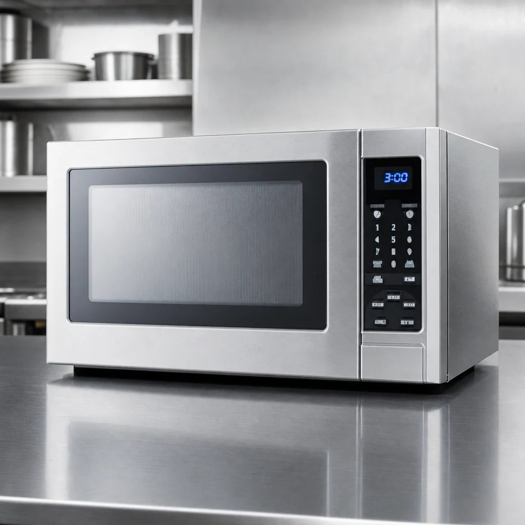 Summit Commercial SCM853 Commercial Countertop Microwave Oven, 0.9 Cu. Ft., 900 Watts, Stainless Steel, Digital Touch Controls