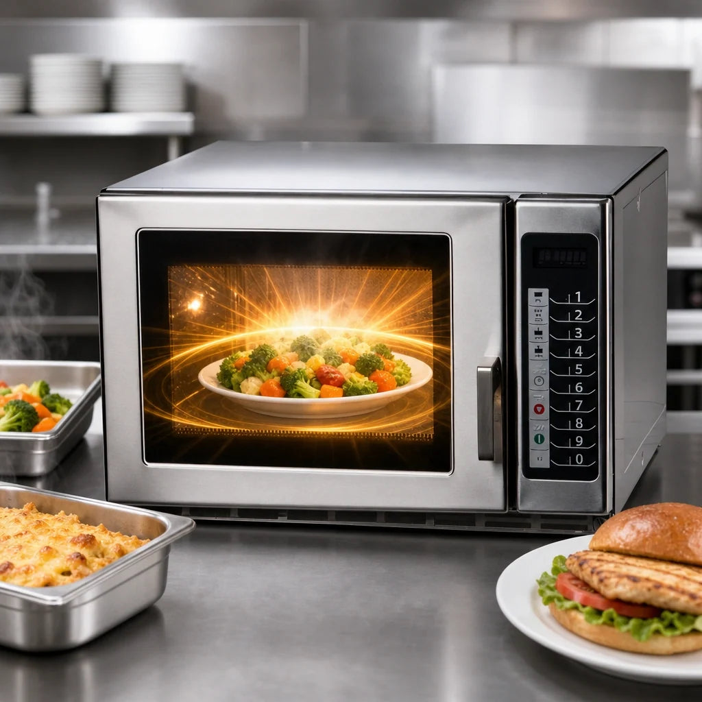 ACP Amana® Commercial RFS12TS Countertop Medium-Duty Commercial Microwave Oven, 1.2 cu. ft., 1200 Watts, 100 Programmable Settings