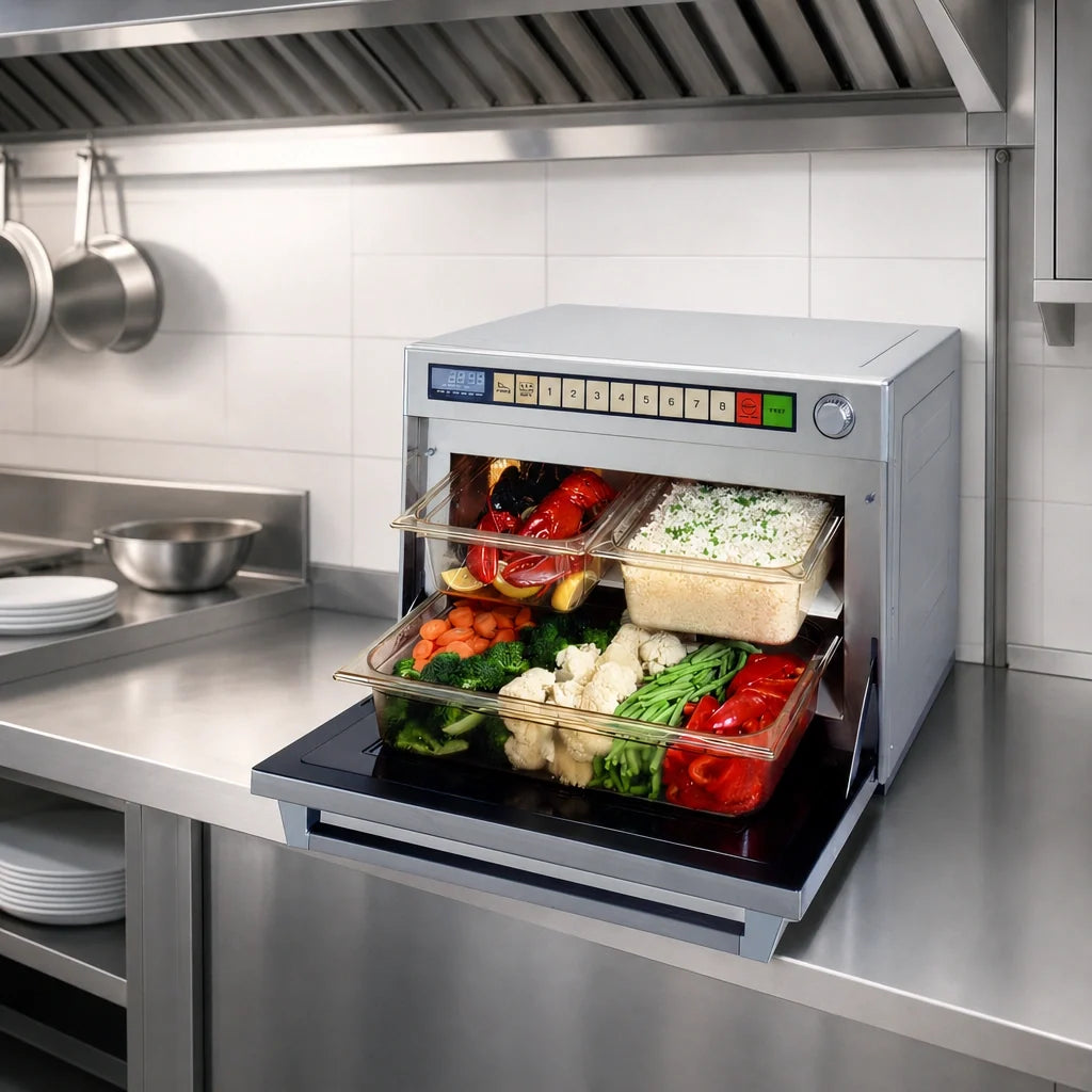 Panasonic PRO2 NE-3280 Ventless Sonic Steamer Microwave Oven, 3.2 kW, 1.6 Cu. Ft., Connectionless, 5 Power Levels