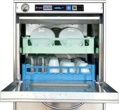Eurodib Lamber F99DYPS High-Temp Undercounter Dishwasher with Booster, Stainless Steel, 20" x 20" Rack, 30 Racks/Hour
