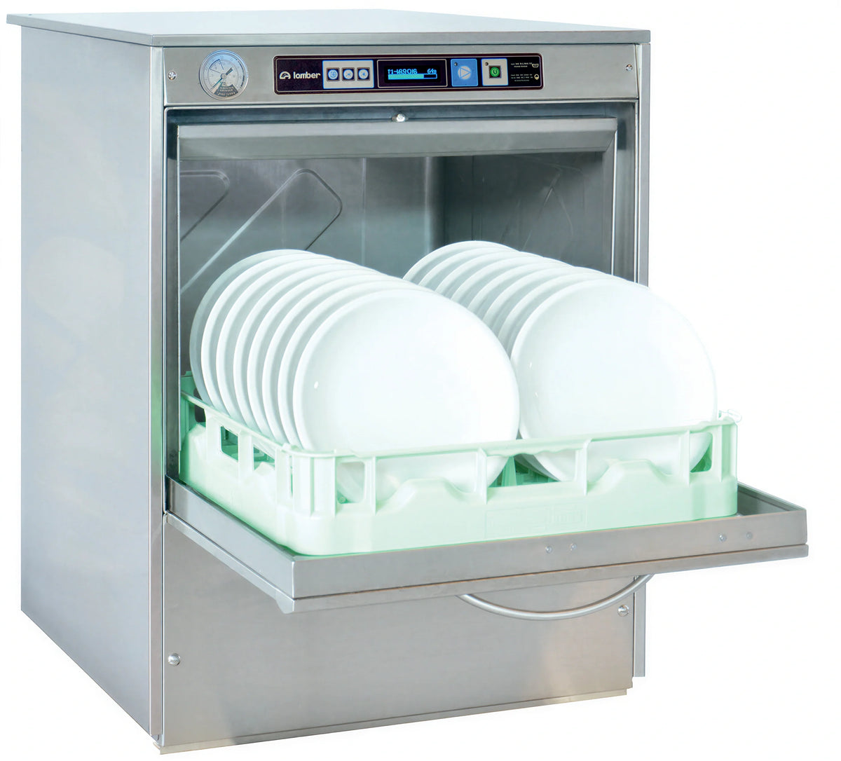 Eurodib Lamber F99DYPS High-Temp Undercounter Dishwasher with Booster, Stainless Steel, 20" x 20" Rack, 30 Racks/Hour