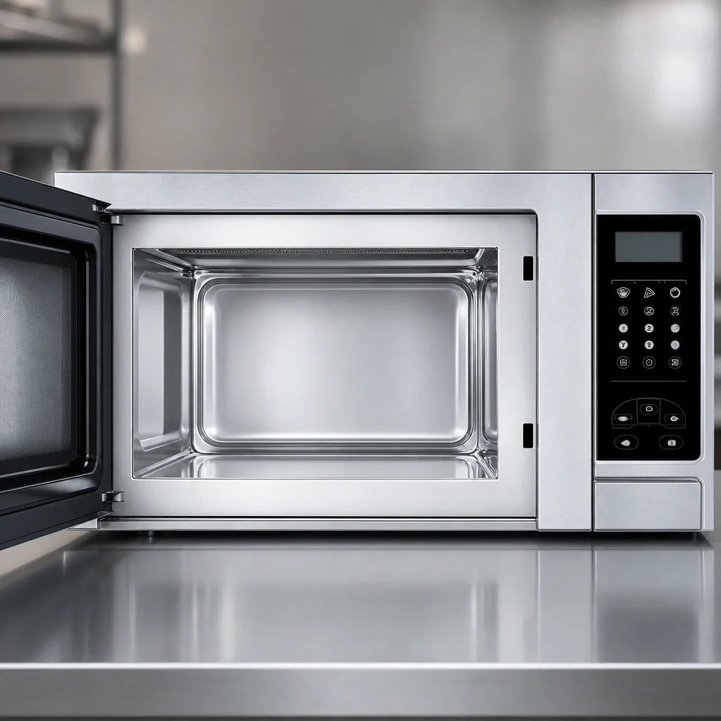 Summit Commercial SCM853 Commercial Countertop Microwave Oven, 0.9 Cu. Ft., 900 Watts, Stainless Steel, Digital Touch Controls