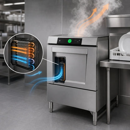 Hobart Warewash - Stationary LXGNR-2 High-Temp Undercounter Glasswasher/Dishwasher, 20 x 20 Rack, Energy Recovery, Smart Touchscreen