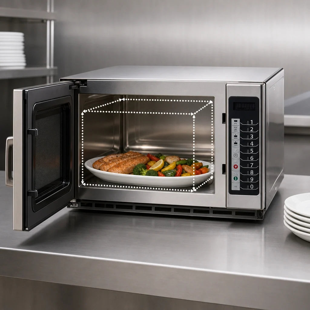 ACP Amana® Commercial RFS12TS Countertop Medium-Duty Commercial Microwave Oven, 1.2 cu. ft., 1200 Watts, 100 Programmable Settings