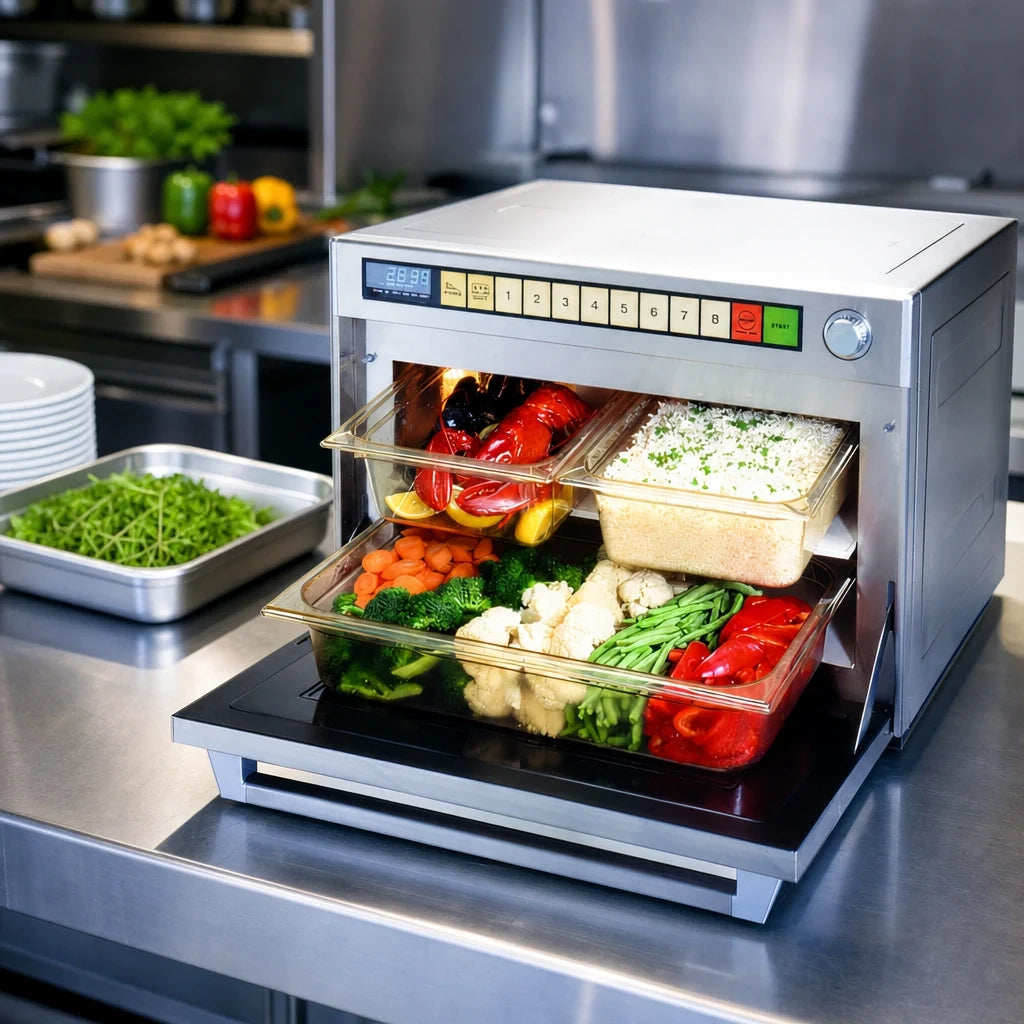 Panasonic PRO2 NE-3280 Ventless Sonic Steamer Microwave Oven, 3.2 kW, 1.6 Cu. Ft., Connectionless, 5 Power Levels