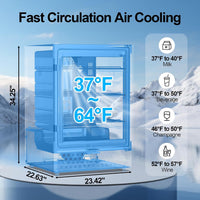 Beverage Refrigerator 24In 200Can 5.2Cu.Ft Glass Door Lock LED Home Kitchen