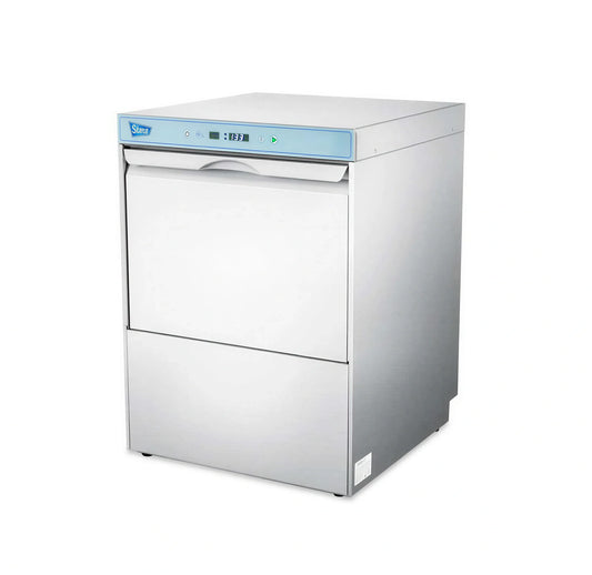 Stero SUNH-1 Undercounter High-Temperature Dishwasher, Stainless Steel, Front-Loading, Single Rack, Electric Booster, 30 Racks/Hour