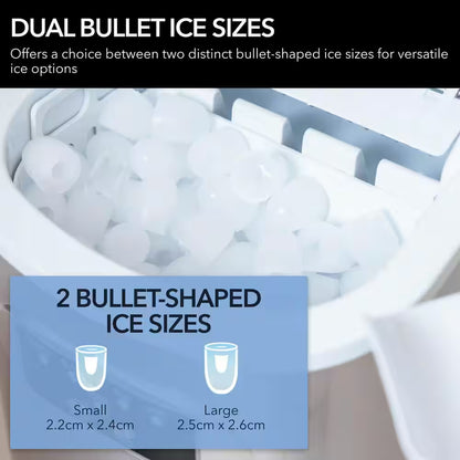 9.5 In. 27 Lbs. Portable Countertop Ice Maker Bullet Ice Machine with 2.2L Reservoir and 1.5 Lb. Bin in Metallic Silver