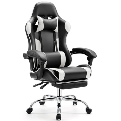 JHK Ergonomic Racing Gaming Chair Adjustable Swivel PU Leather with Headrest and Lumbar Support For Office Computer Living Room