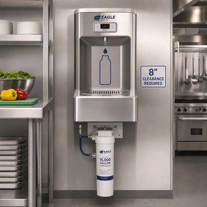 Eagle Group BF-2-08-F Wall-Mounted Hands-Free Bottle Filler Station, Still Water, Filtration Kit, Battery Backup