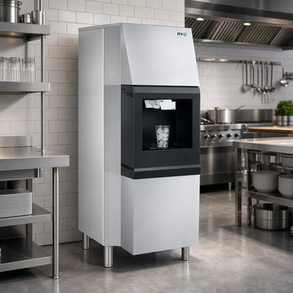 ITV Ice Makers DHD 200-30-W Hotel-Style Countertop Ice & Water Dispenser, 183 lb Storage, 304 Stainless Steel