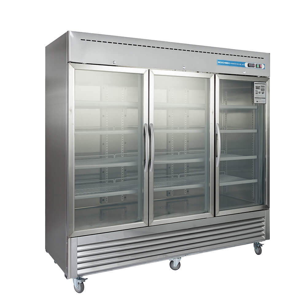 3 Door Commercial Display Refrigerator, EQCHEN 82 Inch Commercial Drinks Fridge