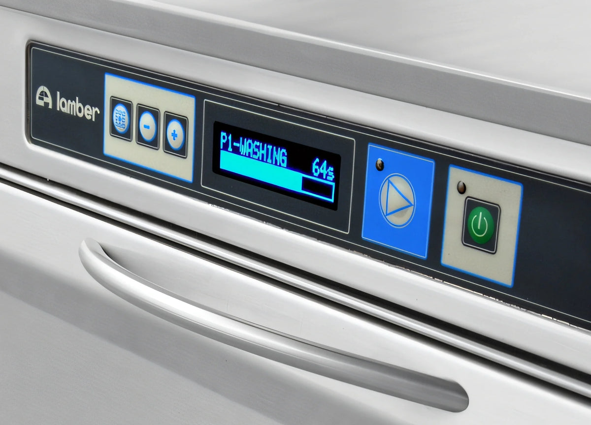 Eurodib Lamber F99DYPS High-Temp Undercounter Dishwasher with Booster, Stainless Steel, 20" x 20" Rack, 30 Racks/Hour