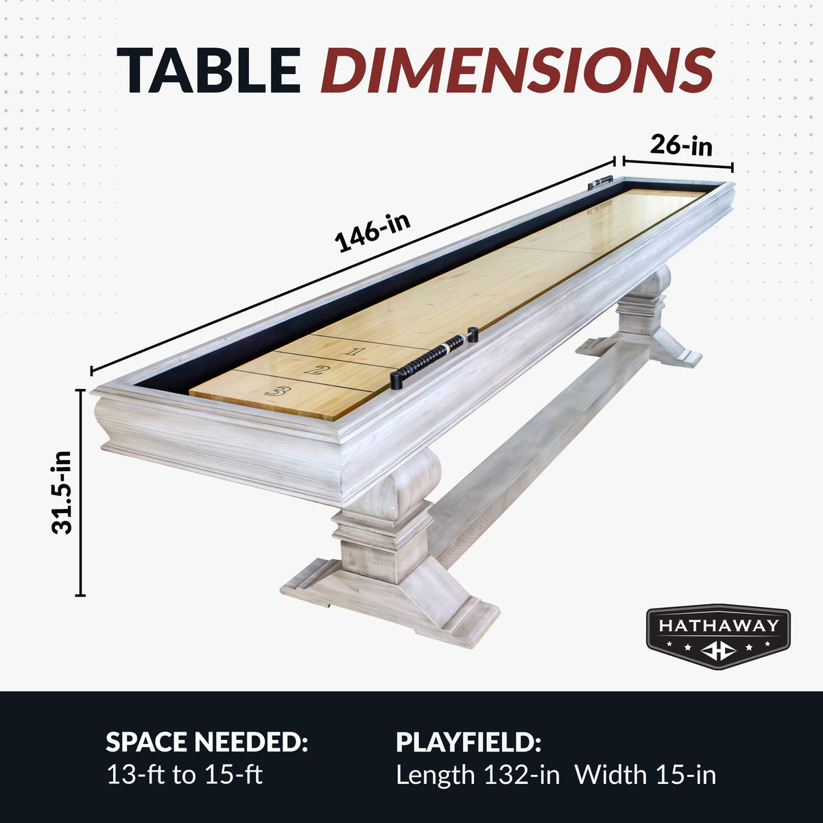 Hathaway Montecito 12-ft Shuffleboard Table - Driftwood Finish