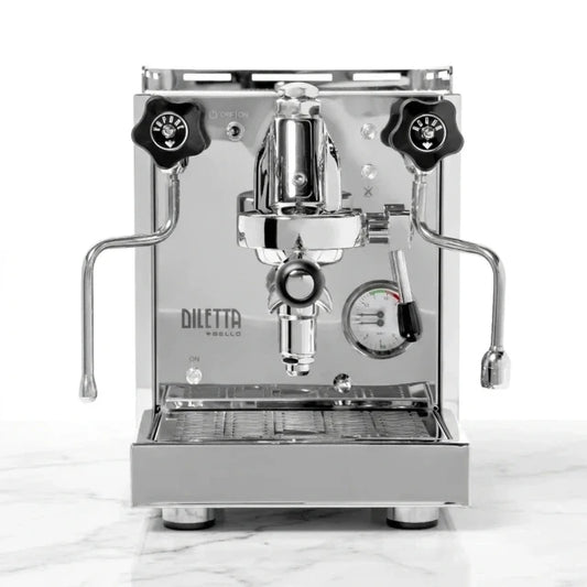 Espresso Machine Engineered for Commercial Performance, E61 Group Head, Heat Exchanger Boiler, Milan Built — Studio Shot