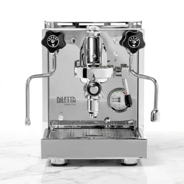 Espresso Machine Engineered for Commercial Performance, E61 Group Head, Heat Exchanger Boiler, Milan Built — Studio Shot