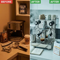 Espresso Machine Engineered for Commercial Performance, E61 Group Head, Heat Exchanger Boiler, Milan Built — Before & After
