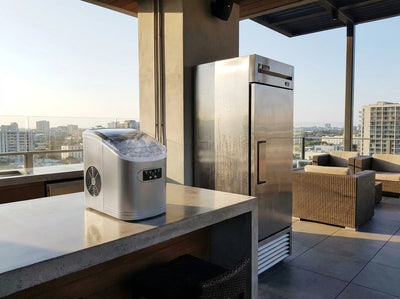 Customer photo of 9.5 In. 27 Lbs. Portable Countertop Ice Maker Bullet Ice Machine with 2.2L Reservoir and 1.5 Lb. Bin in Metallic Silver