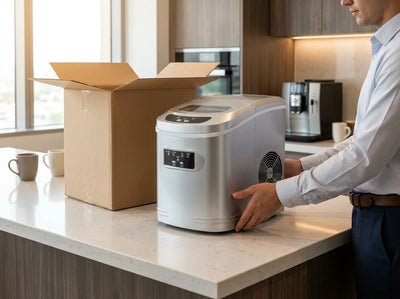 Why shop with us: 9.5 In. 27 Lbs. Portable Countertop Ice Maker Bullet Ice Machine with 2.2L Reservoir and 1.5 Lb. Bin in Metallic Silver